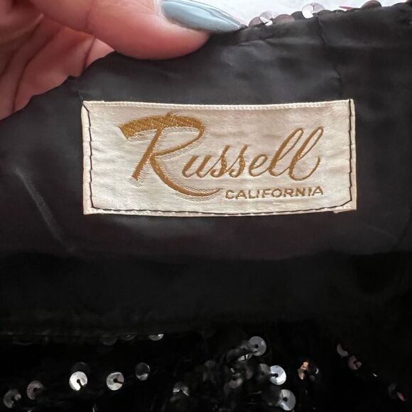 RUSSELL OF CALIFORNIA 60’s 60s Vintage Sequined Mini Shift Mod Cocktail Dress M - Picture 12 of 12